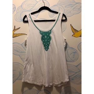 Garnet Hill Top with Embroidered Motif